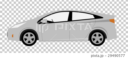 ハイブリッドカー　シルバーの車  29490577