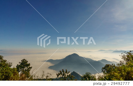 foggy Volcanoes by Lago Atitlan from Santa Maria 29492777