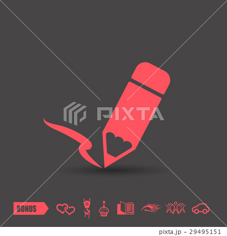 Pictograph of note . Red neon color Pictograph of note . Red neon color 29495151