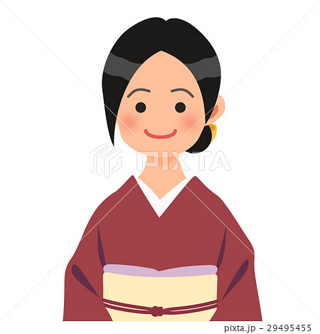 あずき色の着物を着た仲居さん 29495455