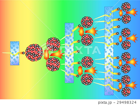 Nuclear fission diagram vector 29498324
