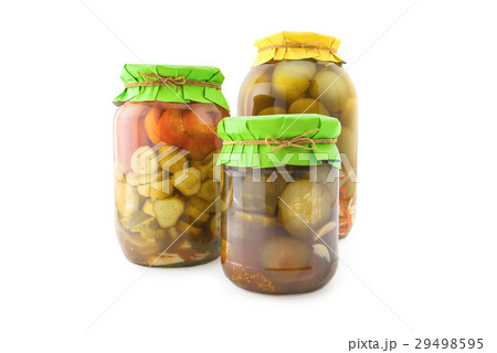 Homemade pickled tomatoes and cucumbers 29498595