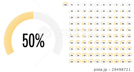 Set of circular sector percentage diagrams Set of circular sector percentage diagrams 29498721