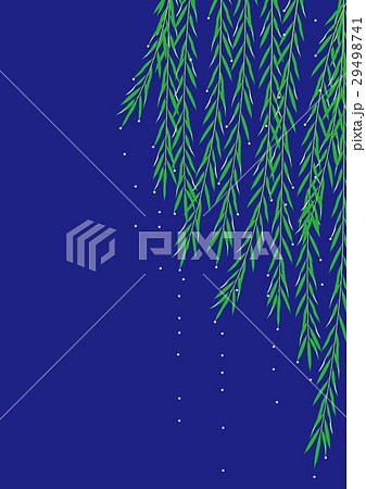 枝垂れ柳と滴　日本の背景素材 29498741