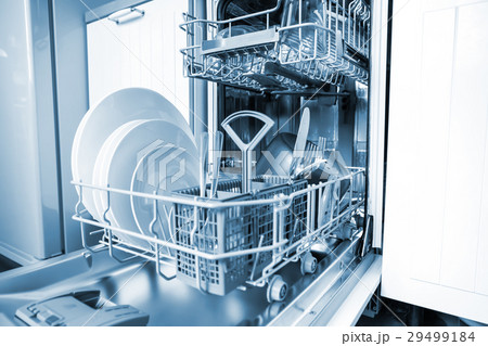 Open dishwasher machine Open dishwasher machine 29499184