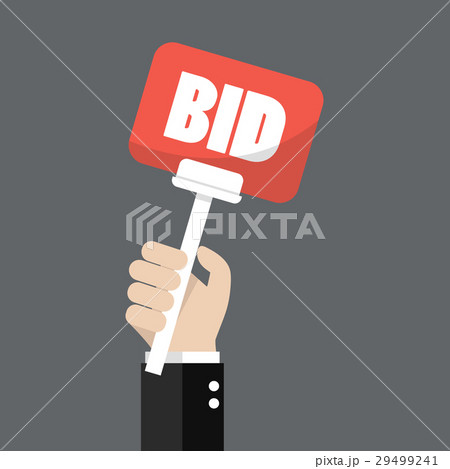 Hand holding auction paddle 29499241
