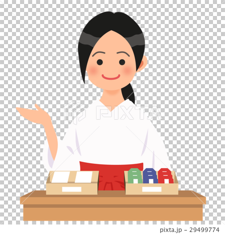 社務所で案内する巫女 社務所で案内する巫女 29499774