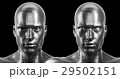 3d rendering. Two silver faceted android heads 29502151