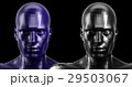 3d rendering. Two black and blue faceted android 29503067