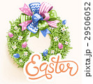 Easter Festive Grass Wreath with Bow on Beige 29506052