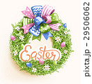 Easter Festive Grass Wreath with Bow Egg Flower 29506062