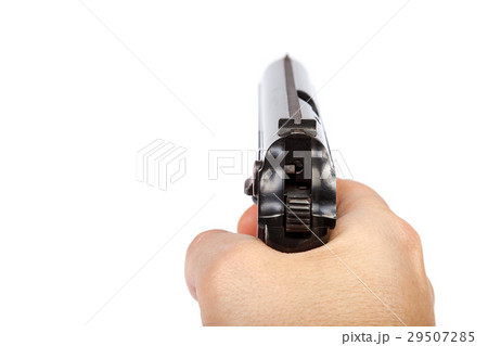 Gun in hand isolated on white background Gun in hand isolated on white background 29507285