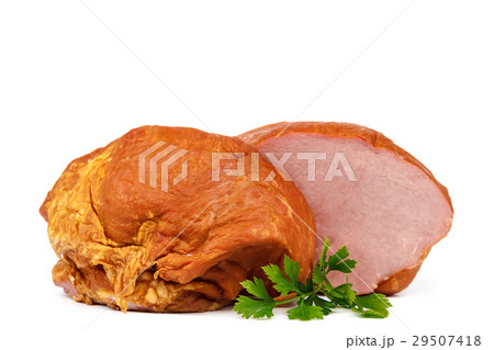 Smoked meat isolated on a white background Smoked meat isolated on a white background 29507418