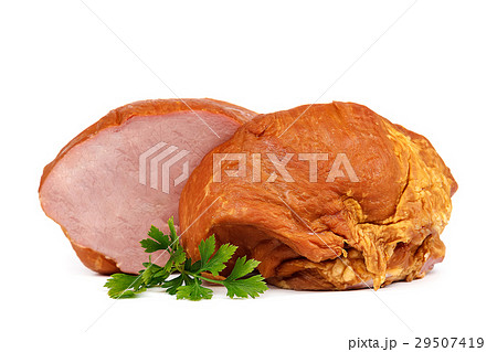 Smoked meat isolated on a white background Smoked meat isolated on a white background 29507419