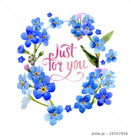 Wildflower myosotis arvensis flower wreath in a 29507858