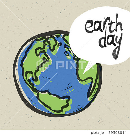 Earth day poster. On recycled paper texture 29508014