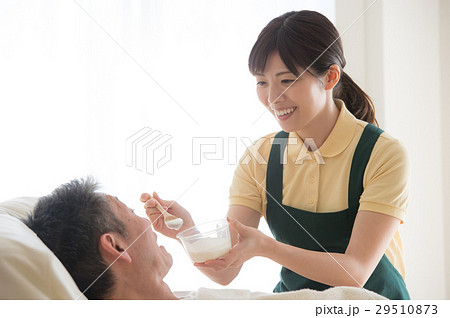 食事介助 シニアと介護士 29510873