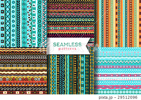 Vector set of seamless pattern. Boho style. Ethnic Vector set of seamless pattern. Boho style. Ethnic 29512096