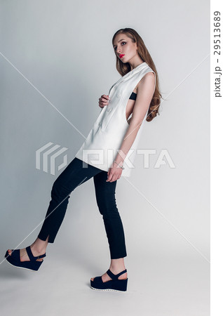 Portrait of beautiful woman with creative make-up 29513689