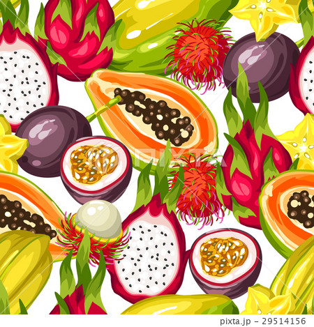 Seamless pattern with exotic tropical fruits Seamless pattern with exotic tropical fruits 29514156