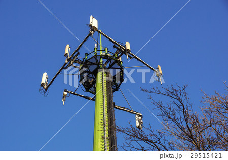 Steel telecommunication tower with antennas over 29515421