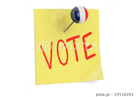 French election concept Vote text on a sticky note 29516203
