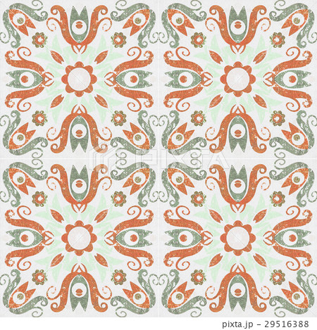 Old ceramic tiles patterns in the park public. 29516388