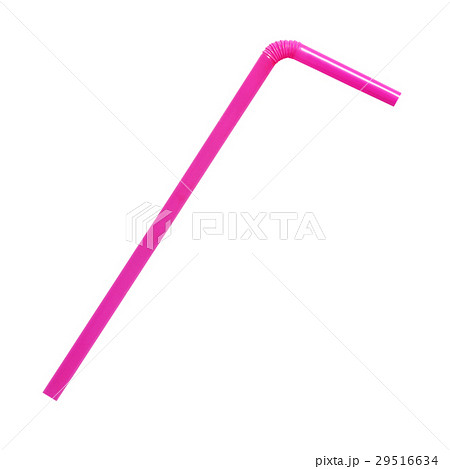 pink straw on white background 29516634