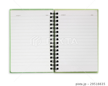 opened notebook isolated on white background. opened notebook isolated on white background. 29516635
