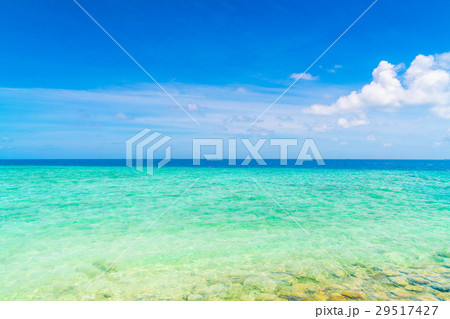 Beautiful tropical Maldives island with white sandy beach and sea . 29517427