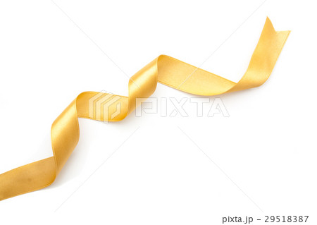 golden ribbon border isolated on white golden ribbon border isolated on white 29518387