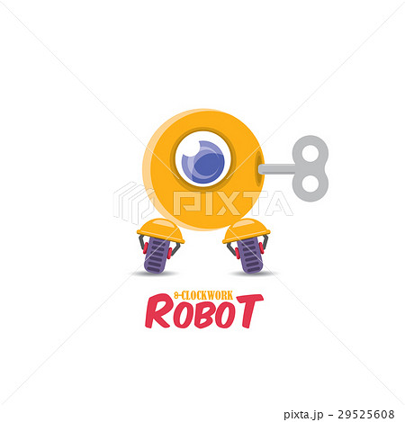 vector cartoon cute flat robot icon 29525608