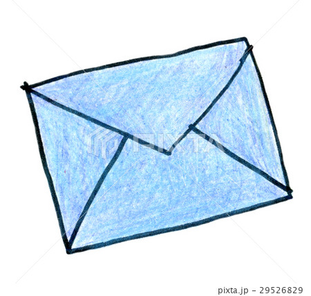 色鉛筆イラスト 封筒のイラスト素材