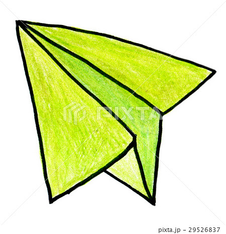 色鉛筆イラスト 紙飛行機のイラスト素材