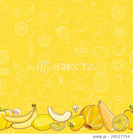 Set of yellow fruits and vegetables Set of yellow fruits and vegetables 29527734