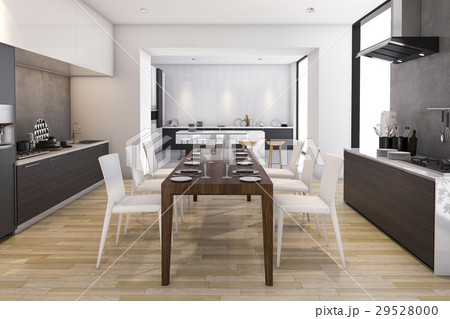 wood wide kitchen and dining room with appliance wood wide kitchen and dining room with appliance 29528000