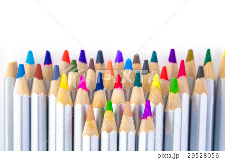 set of different colored pencils on white 29528056