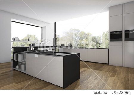 wood floor kitchen and minimal dining room  29528060