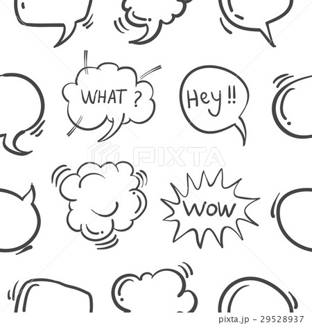 Hand draw text balloon pattern style Hand draw text balloon pattern style 29528937