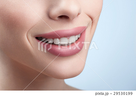 Close up cropped shot of a perfect smile of a 29530199