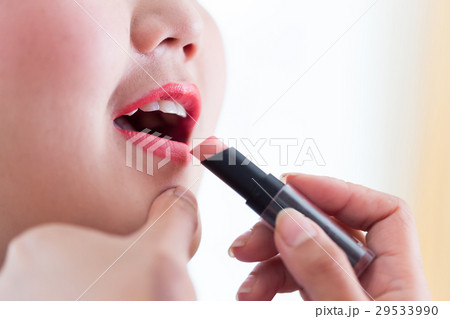 red lipstick of makeup with cosmetic for woman 29533990