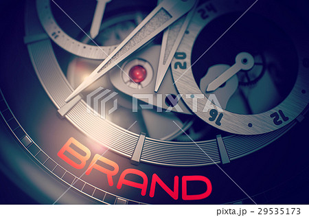 Brand on the Luxury Men Wristwatch Mechanism. 3D. 29535173