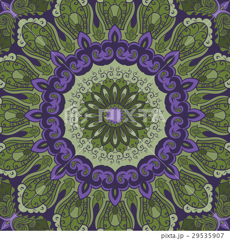 Ornamental green-violet round background Ornamental green-violet round background 29535907
