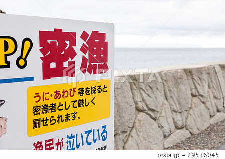 密漁禁止の警告看板 29536045