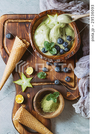 Green tea soft elastic ice cream Green tea soft elastic ice cream 29536093