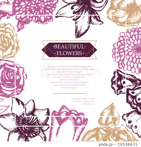 Beautiful Flowers - color hand drawn composite 29536631