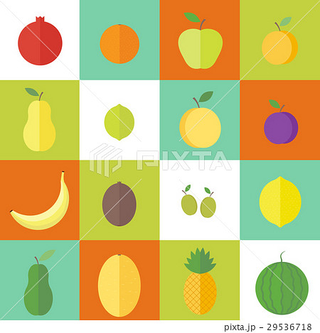 Flat vector elements for design fruits and berries 29536718