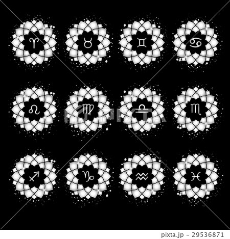 Zodiac signs silver icons 29536871