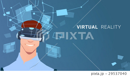 Business Man Wear Virtual Reality Digital Glasses Business Man Wear Virtual Reality Digital Glasses 29537040