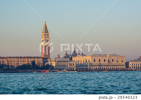 Foggy sunset scene in Venice: San Marco square 29540323